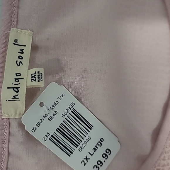 Indigo Soul Women's Lined Lace Layered Tunic 2XL Sequin Detail Long Sleeves Pink - Picture 7 of 10